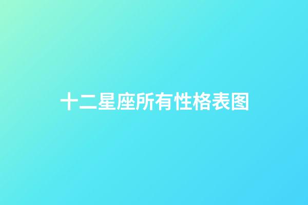 十二星座所有性格表图-第1张-星座运势-玄机派