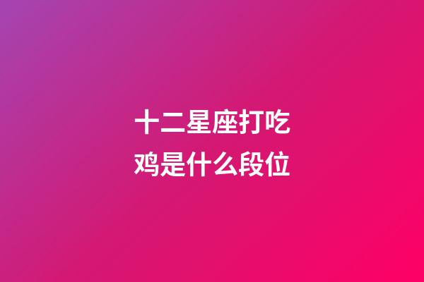十二星座打吃鸡是什么段位-第1张-星座运势-玄机派