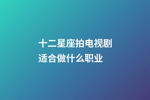 十二星座拍电视剧适合做什么职业-第1张-星座运势-玄机派