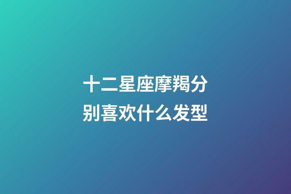 十二星座摩羯分别喜欢什么发型-第1张-星座运势-玄机派