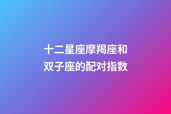 十二星座摩羯座和双子座的配对指数-第1张-星座运势-玄机派