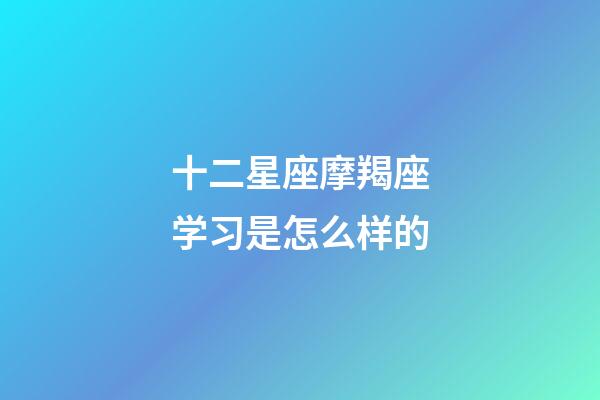 十二星座摩羯座学习是怎么样的-第1张-星座运势-玄机派