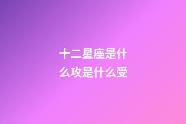 十二星座是什么攻是什么受-第1张-星座运势-玄机派