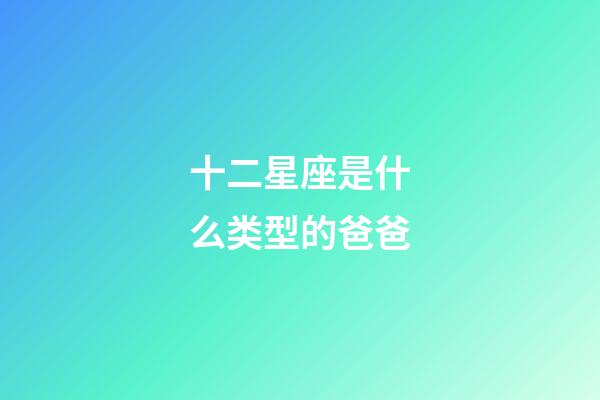 十二星座是什么类型的爸爸-第1张-星座运势-玄机派