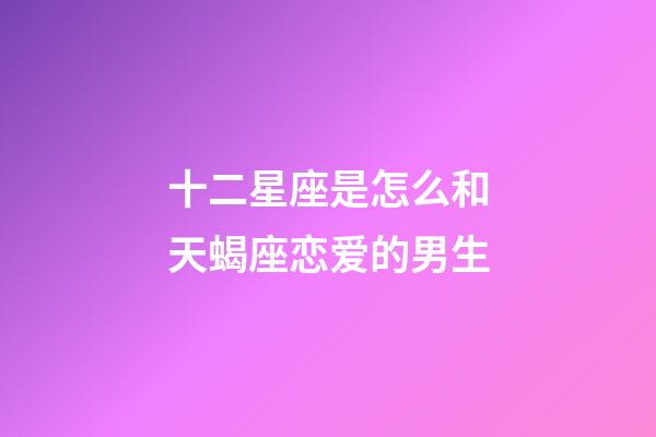 十二星座是怎么和天蝎座恋爱的男生-第1张-星座运势-玄机派