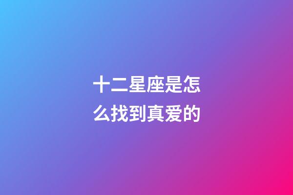 十二星座是怎么找到真爱的-第1张-星座运势-玄机派