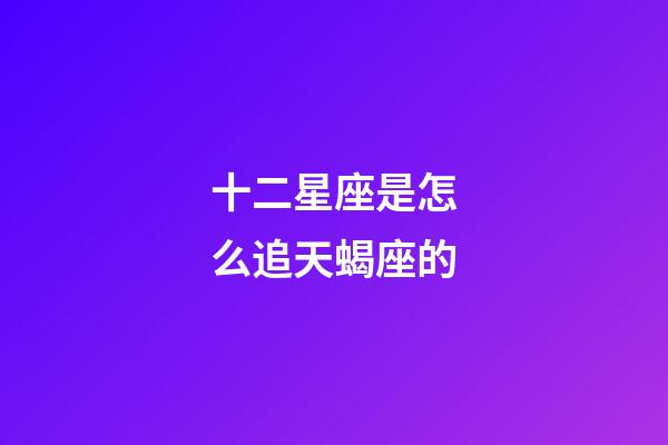 十二星座是怎么追天蝎座的-第1张-星座运势-玄机派