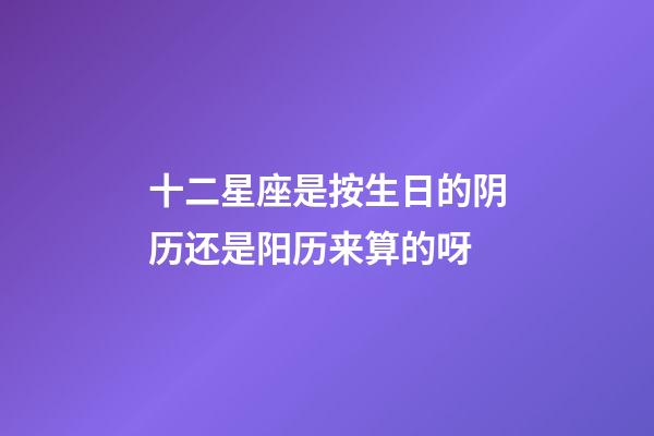十二星座是按生日的阴历还是阳历来算的呀-第1张-星座运势-玄机派