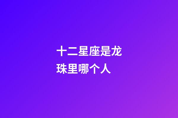 十二星座是龙珠里哪个人