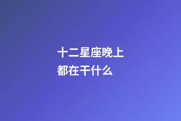 十二星座晚上都在干什么-第1张-星座运势-玄机派