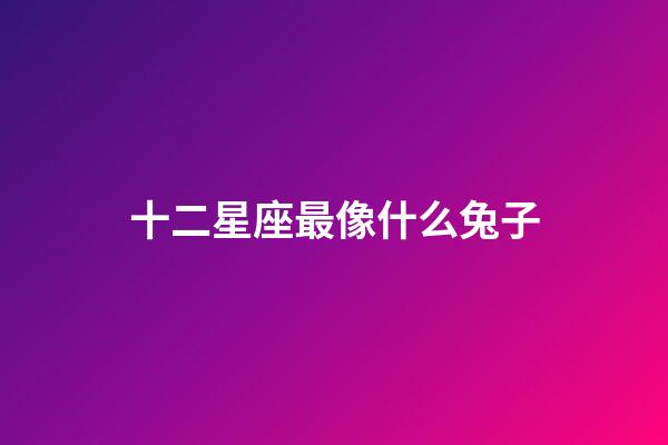 十二星座最像什么兔子-第1张-星座运势-玄机派