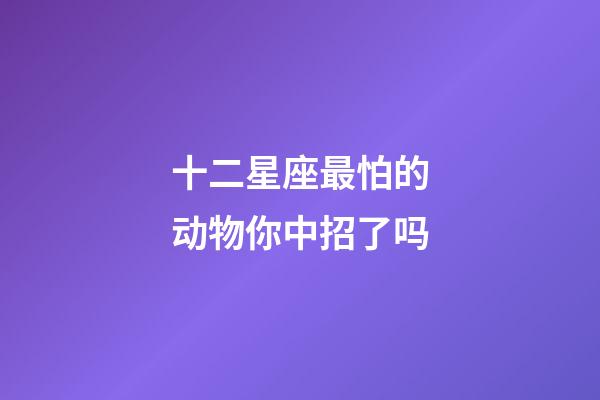 十二星座最怕的动物你中招了吗-第1张-星座运势-玄机派