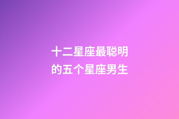 十二星座最聪明的五个星座男生-第1张-星座运势-玄机派