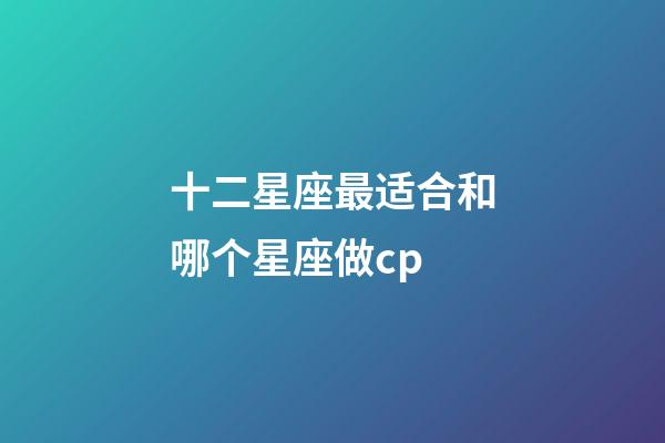 十二星座最适合和哪个星座做cp-第1张-星座运势-玄机派
