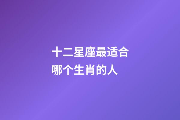 十二星座最适合哪个生肖的人-第1张-星座运势-玄机派
