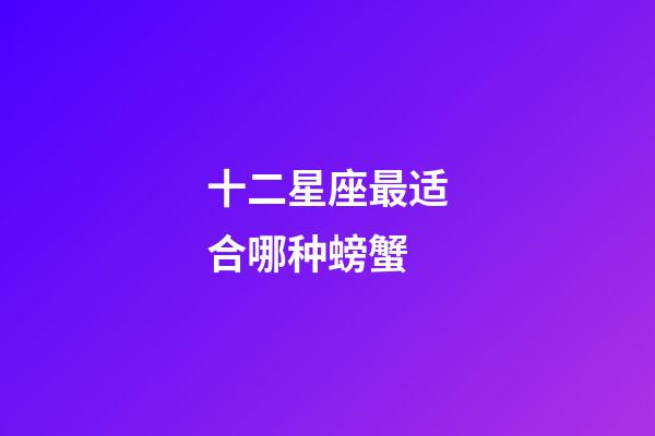 十二星座最适合哪种螃蟹-第1张-星座运势-玄机派