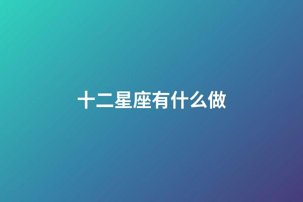 十二星座有什么做-第1张-星座运势-玄机派