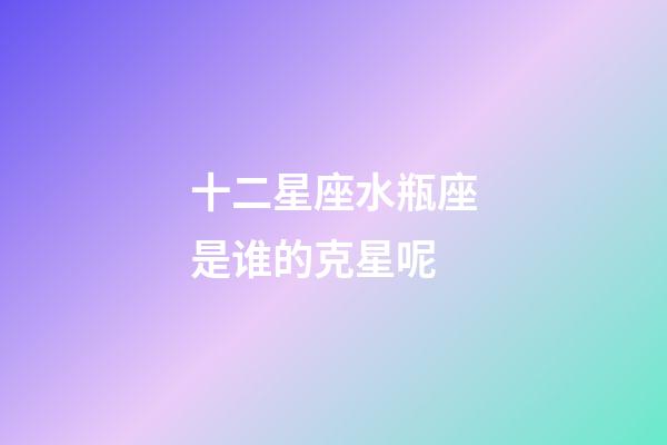 十二星座水瓶座是谁的克星呢-第1张-星座运势-玄机派