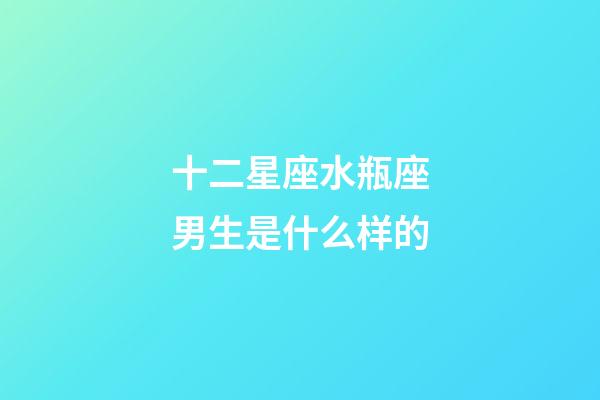 十二星座水瓶座男生是什么样的-第1张-星座运势-玄机派