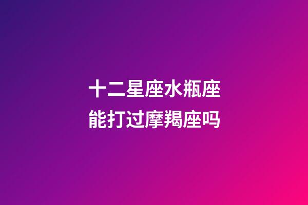 十二星座水瓶座能打过摩羯座吗-第1张-星座运势-玄机派