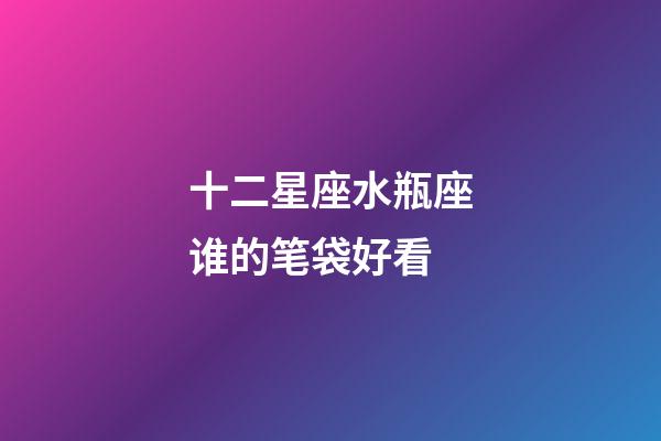 十二星座水瓶座谁的笔袋好看-第1张-星座运势-玄机派