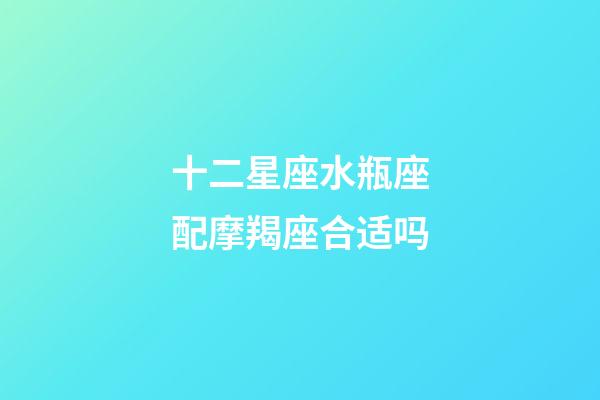 十二星座水瓶座配摩羯座合适吗-第1张-星座运势-玄机派