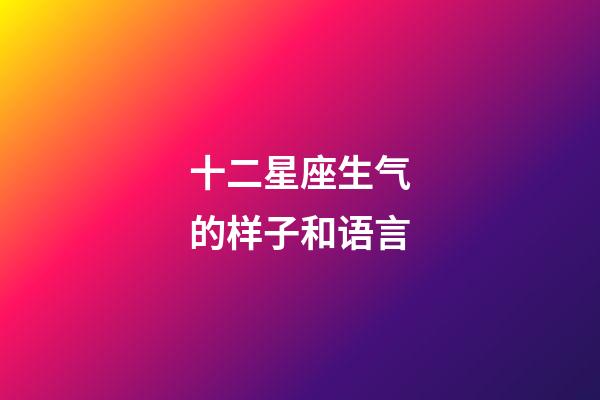 十二星座生气的样子和语言-第1张-星座运势-玄机派