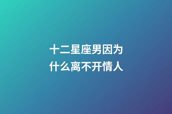 十二星座男因为什么离不开情人-第1张-星座运势-玄机派