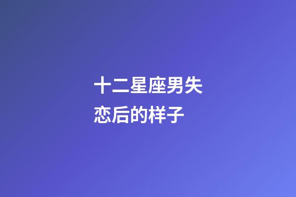 十二星座男失恋后的样子-第1张-星座运势-玄机派