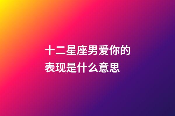 十二星座男爱你的表现是什么意思-第1张-星座运势-玄机派