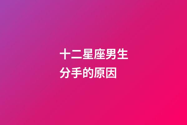 十二星座男生分手的原因-第1张-星座运势-玄机派