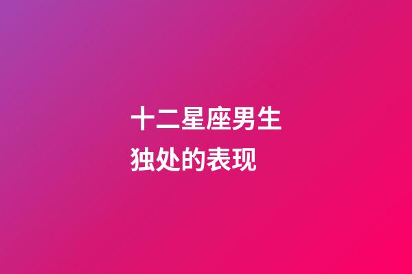 十二星座男生独处的表现-第1张-星座运势-玄机派