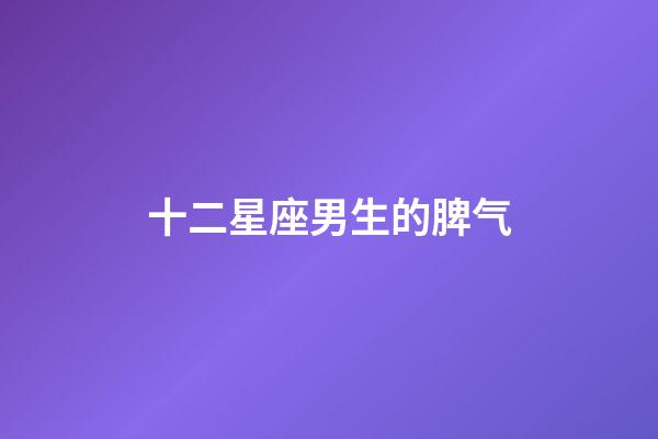 十二星座男生的脾气-第1张-星座运势-玄机派