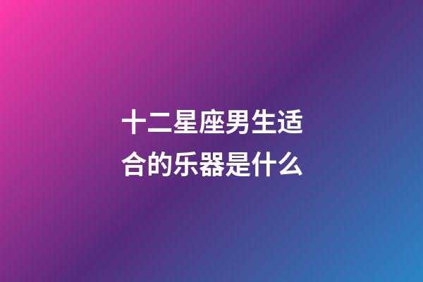 十二星座男生适合的乐器是什么-第1张-星座运势-玄机派