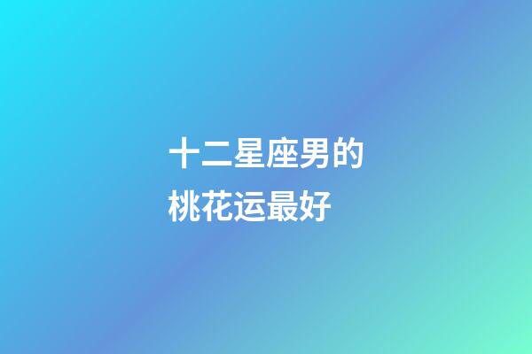 十二星座男的桃花运最好-第1张-星座运势-玄机派