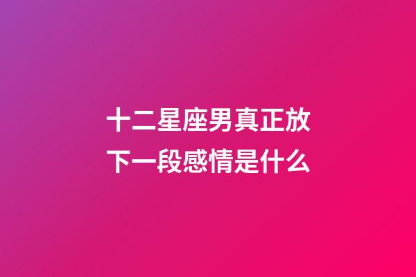 十二星座男真正放下一段感情是什么-第1张-星座运势-玄机派