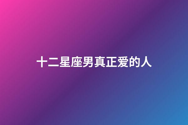 十二星座男真正爱的人-第1张-星座运势-玄机派