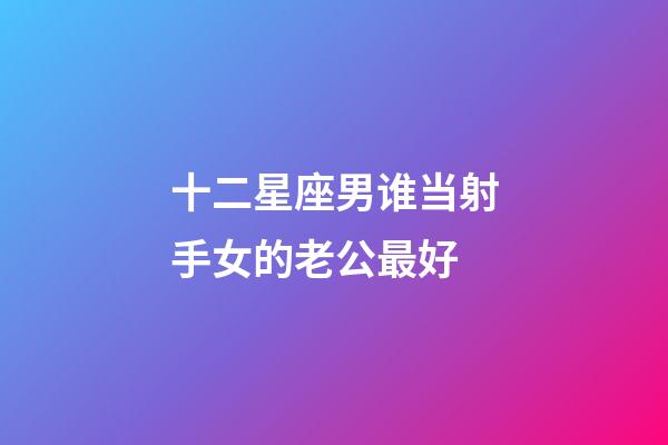 十二星座男谁当射手女的老公最好-第1张-星座运势-玄机派