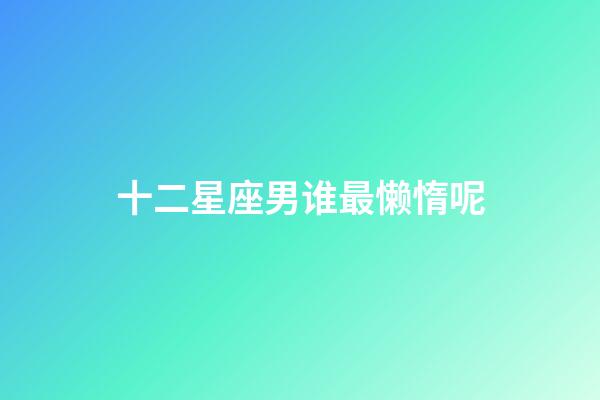 十二星座男谁最懒惰呢-第1张-星座运势-玄机派