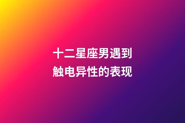 十二星座男遇到触电异性的表现-第1张-星座运势-玄机派