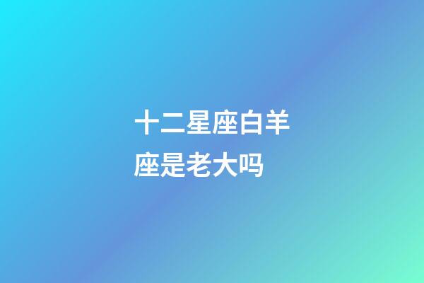 十二星座白羊座是老大吗-第1张-星座运势-玄机派