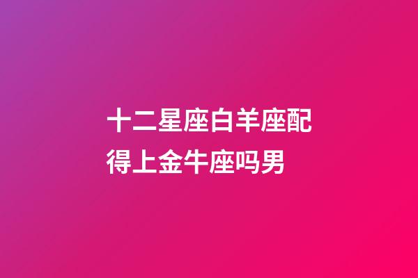 十二星座白羊座配得上金牛座吗男-第1张-星座运势-玄机派