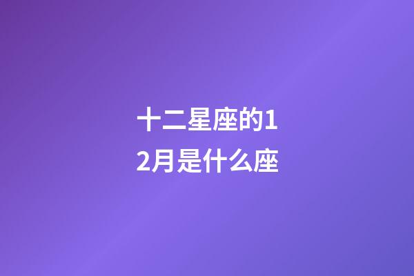 十二星座的12月是什么座-第1张-星座运势-玄机派