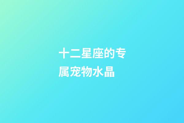 十二星座的专属宠物水晶-第1张-星座运势-玄机派