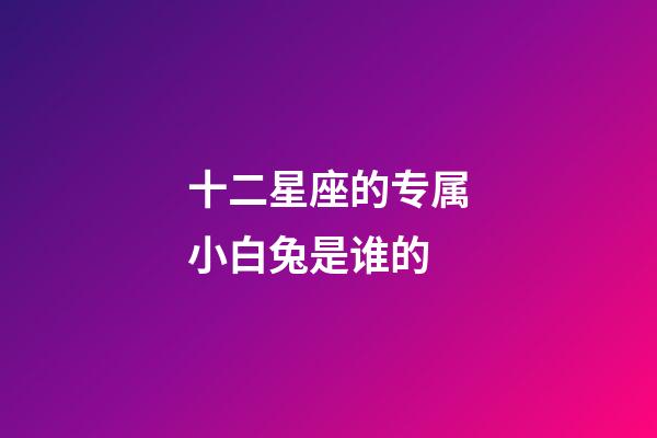 十二星座的专属小白兔是谁的-第1张-星座运势-玄机派
