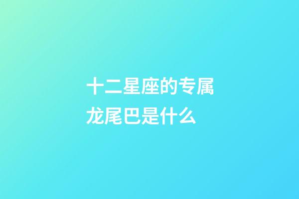 十二星座的专属龙尾巴是什么-第1张-星座运势-玄机派