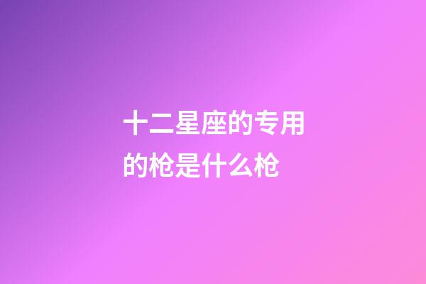 十二星座的专用的枪是什么枪-第1张-星座运势-玄机派