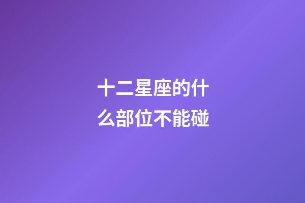 十二星座的什么部位不能碰-第1张-星座运势-玄机派