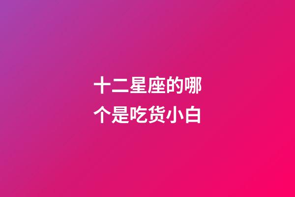 十二星座的哪个是吃货小白-第1张-星座运势-玄机派