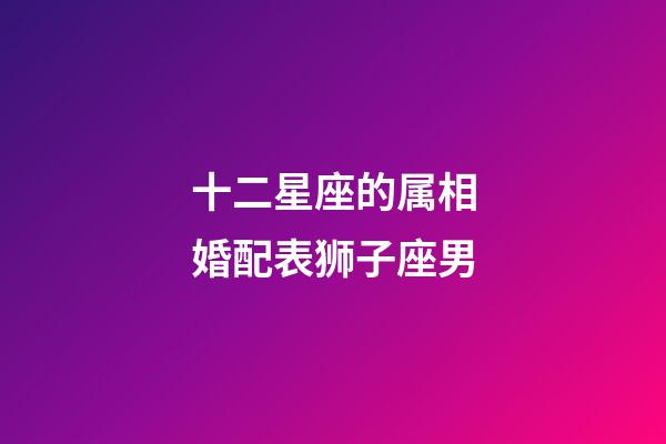 十二星座的属相婚配表狮子座男-第1张-星座运势-玄机派